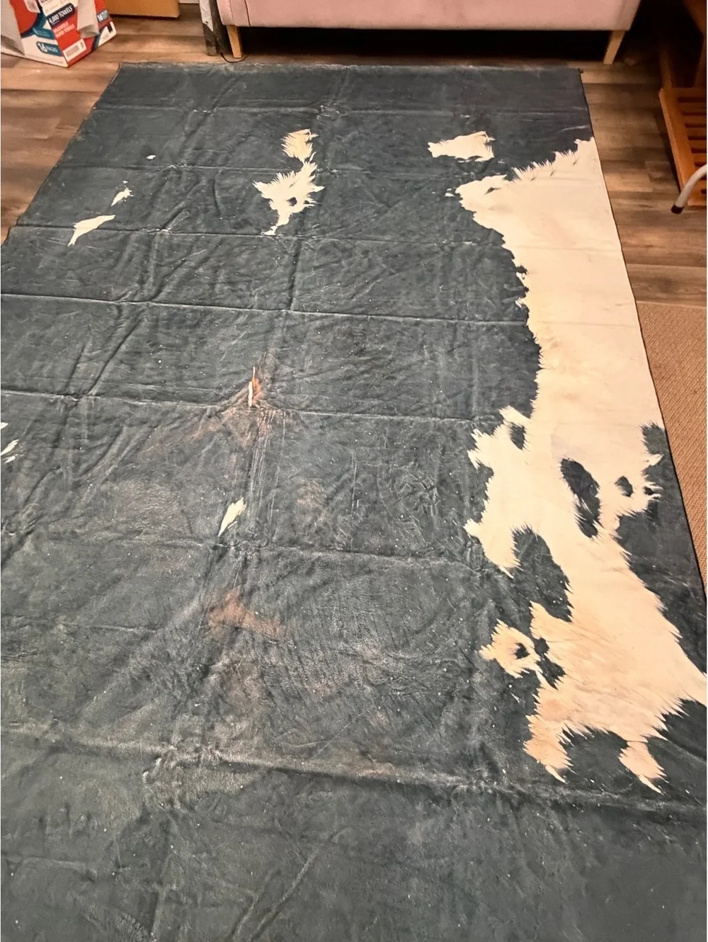 Modern Faux Cowhide Area Rug 6.5x10 ft Southwestern Lodge Carpet